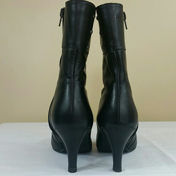 Vigotti black leather high heel boots - Picture 4 of 8